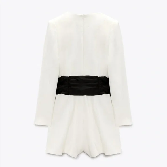 ZARA CONTRAST BOW JUMPSUIT - Picture 8 of 14